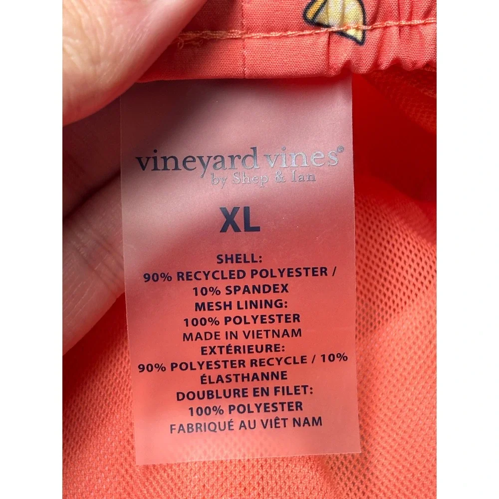 Vineyard Vines Mens XL W36 L5 Chappy‎ Swim Trunks Coral Oyster Hot Sauce